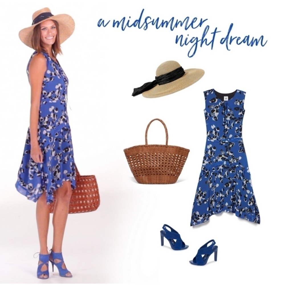 NWOT Cabi Untamed Mini Dress Electric Blue Floral Size Medium #5576 Black White - Picture 2 of 11